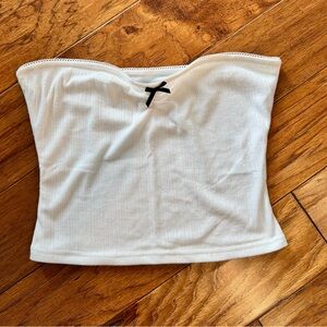 Princess Polly White Strapless Top with Bow Accent